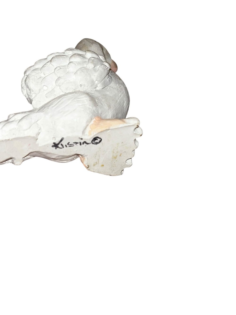 Kristen Kirsten Miles Pelican Figurine sculpture art Fluffy Hair Signed 5” bird - Picture 6 of 6